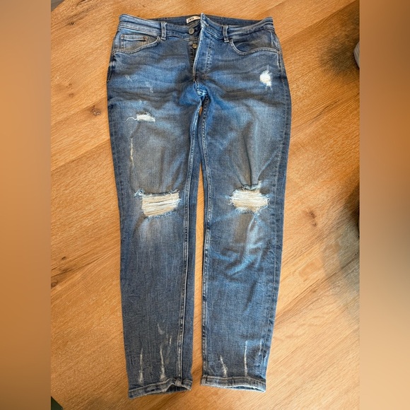 Zara Light Blue Denim Pants - Picture 2 of 3